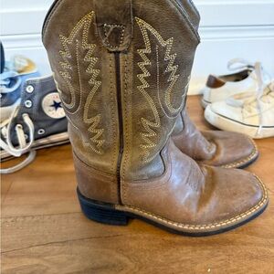 Old West Brown Kids Cowboy Boots